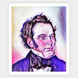 Franz Schubert Pink Portrait | Franz Schubert Artwork 7 Sticker